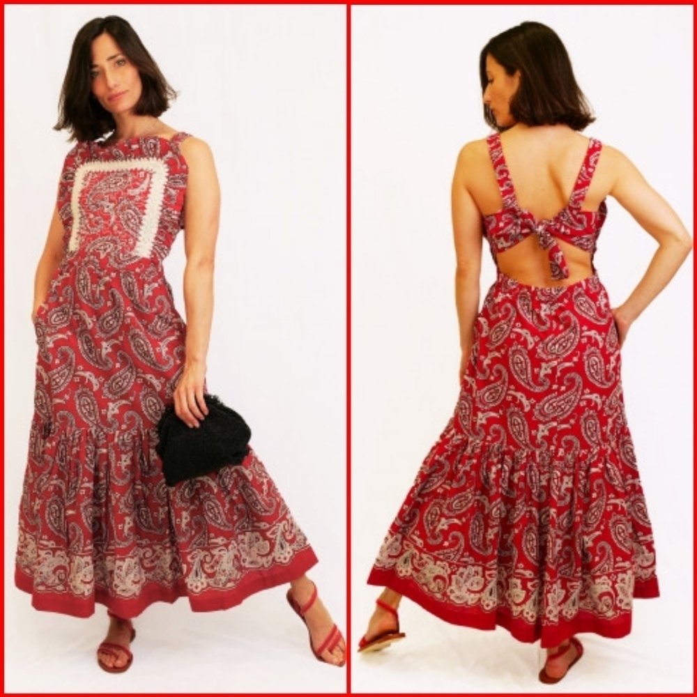 Sea Theodora Paisley Cotton Midi-Dress